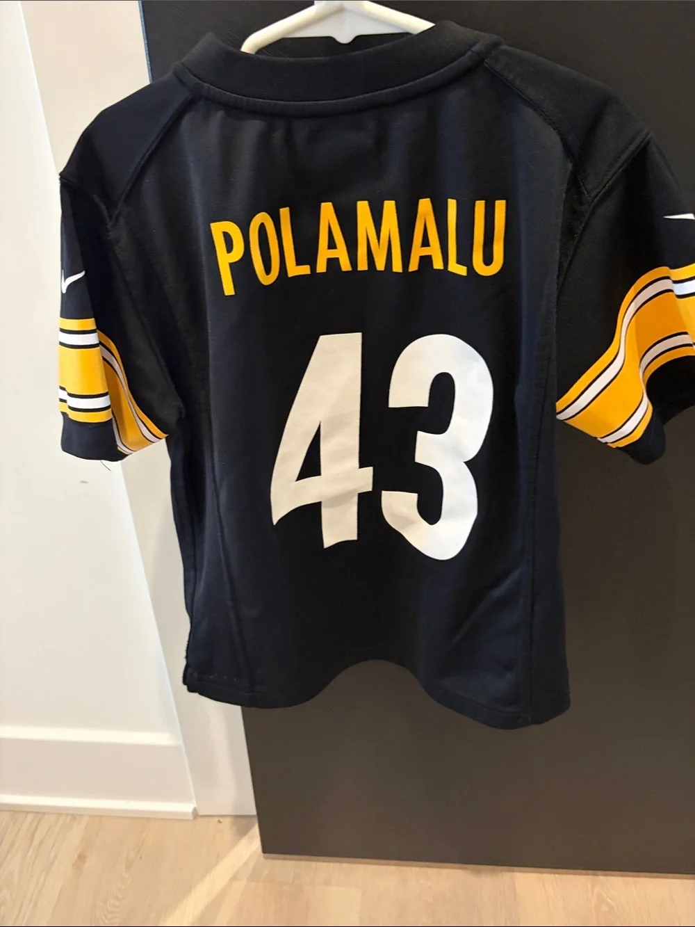 Nike Kids Black and Yellow Football Jersey #43